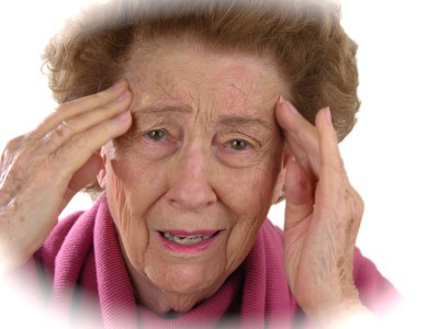 senior woman in cancer pain